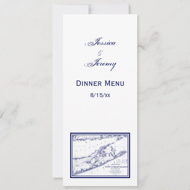 Convites Mapa dos Hamptons da Long Island (Frente)