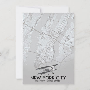 Convites Mapa estilo vintage da cidade de Nova York