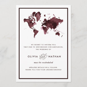 Convites Mapa Mundial da Borgonha Anulação de Casamentos