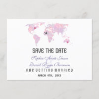 Mapa Mundial de Destino Personalizado Casamento Sa