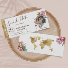 Convites Mapa Mundial de Passagem de Cartazes Florais Tropi