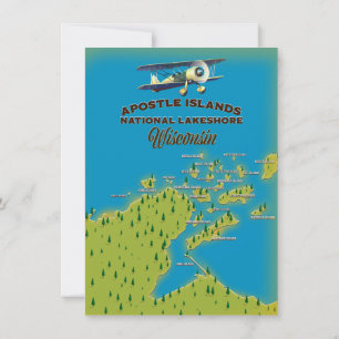 Convites Mapa nacional de Lakeshore das ilhas Apostle