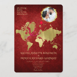 Convites Mapa Personalizado da Jornada do Amor Casamento