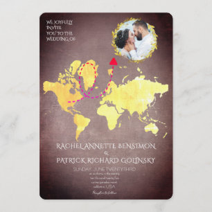 Convites Mapa Personalizado da Jornada do Amor Casamento