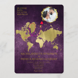 Convites Mapa Personalizado da Jornada do Amor Casamento