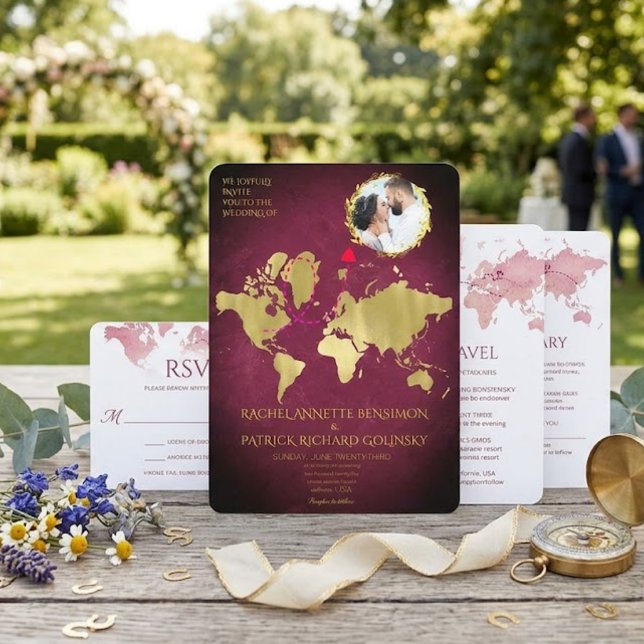 Convites Mapa Personalizado da Jornada do Amor Casamento (Criador carregado)