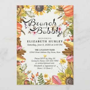 Convites Mapeamento de outono deixa Chá de panela de Brunch