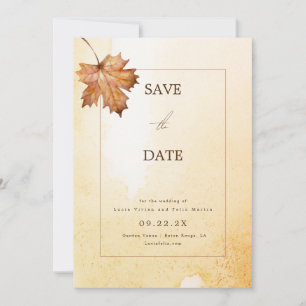 Convites Mapeamento de outono - Leaf Watercolor Salvar a Da
