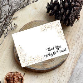 Convites Mapeando Casamento outono de Borda Folha Obrigado 