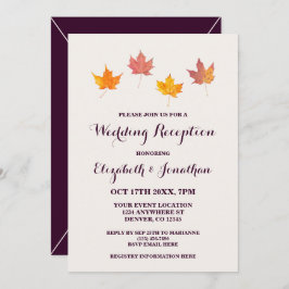 Convites Maple Deixa a recepção do Casamento outono