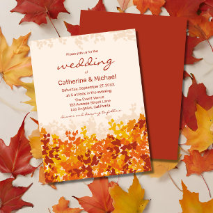 Convites Maple Deixa Orange & Terracotta Autumn Casamento
