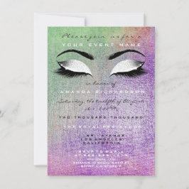 Convites Maquiagem Roxa Casa Branca Glitter 16ª Bridal