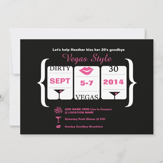 Convites Máquina aniversário de 30 anos (Frente)