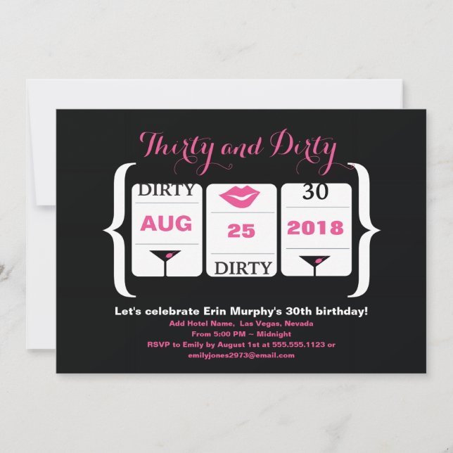 Convites Máquina aniversário de 30 anos (Frente)