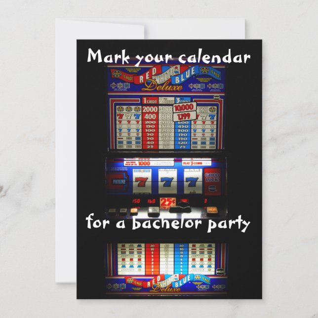 Convites Máquina Caça-Níqueis de Despedida de Solteiro (Frente)