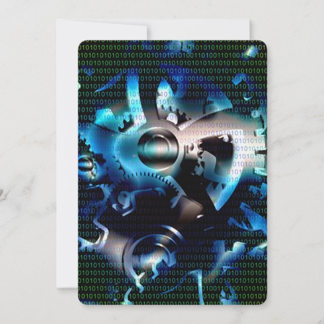 Convites Máquina de códigos binários (Frente)