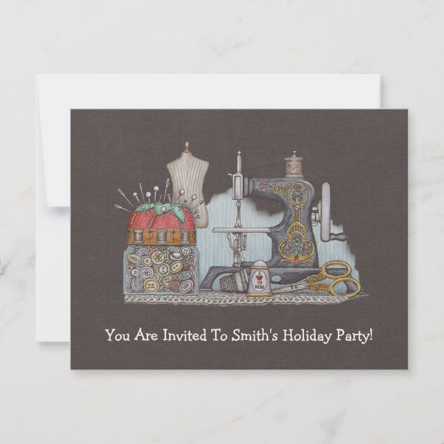 Convites Máquina de costura manual (Frente)