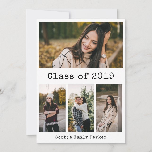 Convites Máquina de escrever simples | Festa de formatura 4 (Frente)