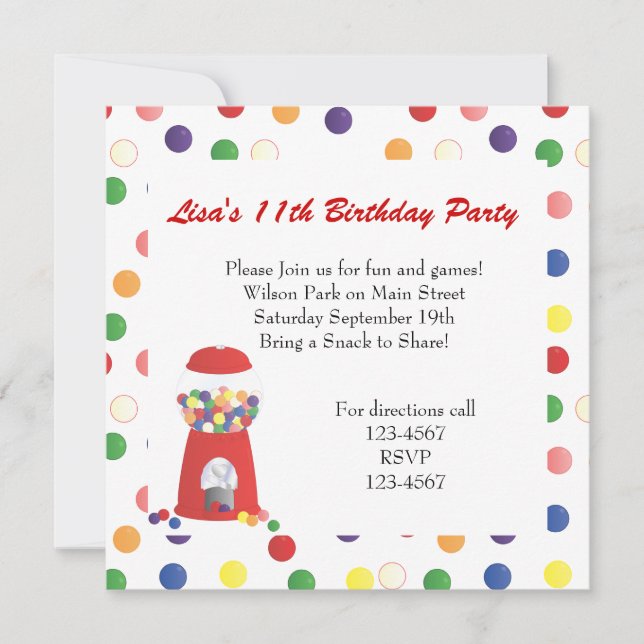 Convites Máquina de Gumball (Frente)