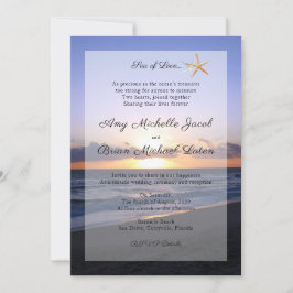 Convites Mar de Amor | Casamento de Starfish de Praia