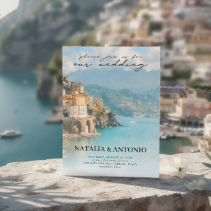 Convites Mar de Itália Casamento Por Aquarela Da Costa A