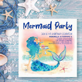 Convites Mar de Mermaid | Cupcakes de praia e Starfish Aniv