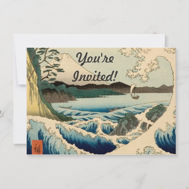 Convites Mar Japonês de Satta Hiroshige Art (Frente)