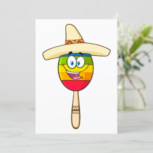 Convites Maraca com Sombrero Colorida Festa