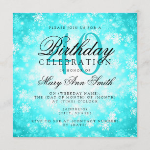 Convites Maravilha aniversário de 40 anos Turquesa de inver