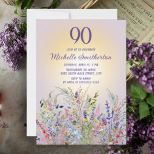 Convites Maravilhas do Sol Roxo-90 das Mulheres Aniversário