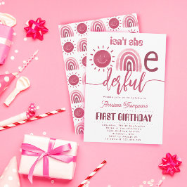 Convites Maravilhoso Boho Rosa Rainbow Sunshine Aniversário