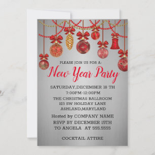 Convites Maravilhoso, Incrível Red Balls Ano Novo