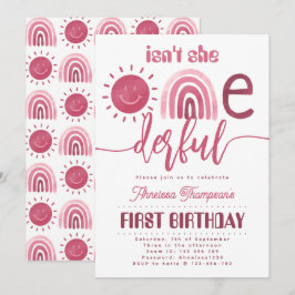Convites Maravilhoso Rainbow Rosa Sunshine Virtual Birday