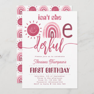 Convites Maravilhoso Rainbow Rosa Sunshine Virtual Birday