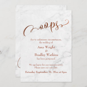 Convites Marble Copper Adiou Casamento "Oops"! Atualizar
