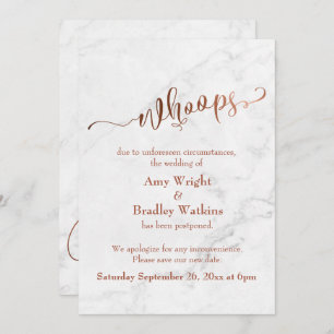 Convites Marble Copper Adiou O Casamento "Whoops"! Atualiza