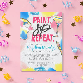 Convites Marble do Paint e Bachelorette Art Party