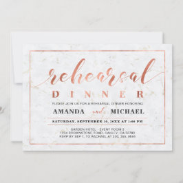Convites Marble e Cobre | Janto de ensaio do casamento mode