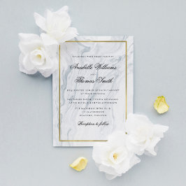 Convites Marble Elegante e Casamento Dourado