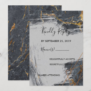 Convites Marble Glitter Geométrico RSVP