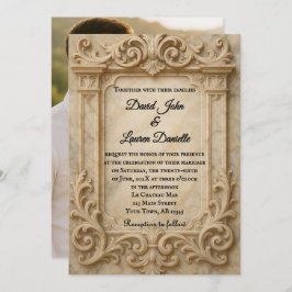 Convites Marble Monarch Photo Wedding Invitation