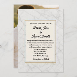 Convites Marble Whisper Photo Wedding Invitation