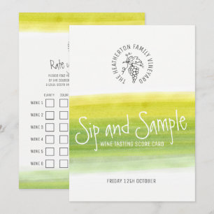 Convites Marcador branco da degustação de vinhos do sorvo