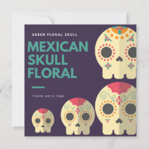 Marcas de Favor de Festa Mexicana de Crânio Floral