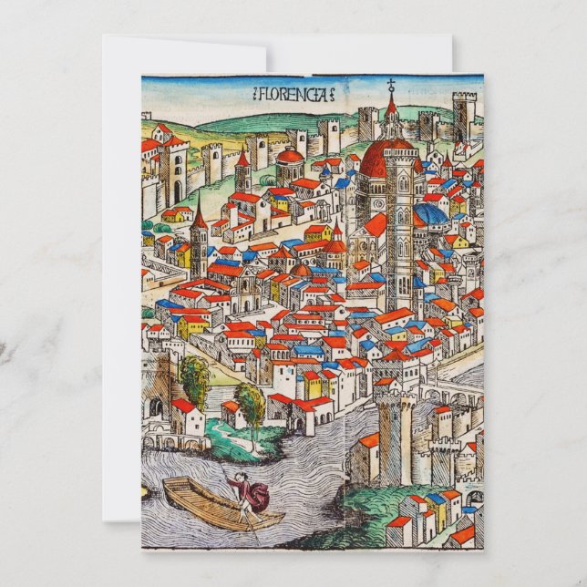 Convites Marco medieval de Florença na Itália (Frente)