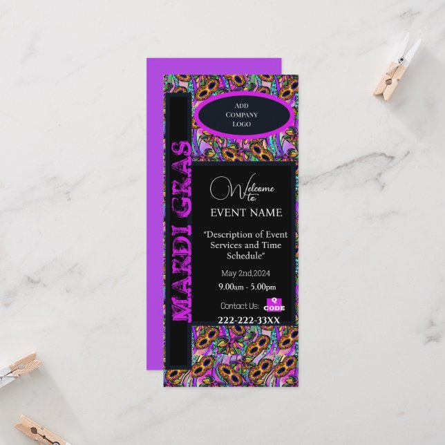 CONVITES MARDI GRAS (Frente/Verso In Situ)