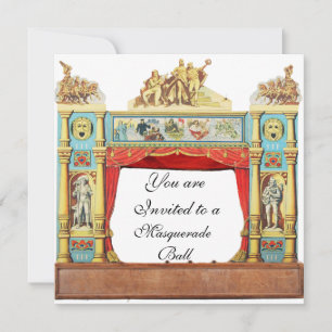 Convites MARDI GRAS BAILE DE MÁSCARAS MÁSCARAS TEATRO Branc