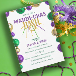 Convites Mardi Gras Bash New Orleans - Partido Miçanga