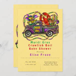 Convites Mardi Gras Crawfish Boil Chá de fraldas