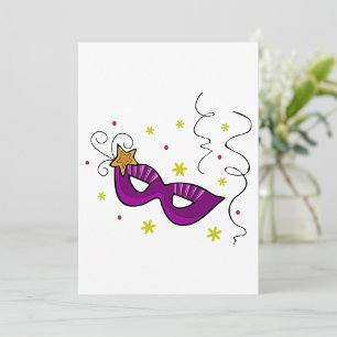 Convites Mardi Gras Eye Mask Convocações para Carnaval
